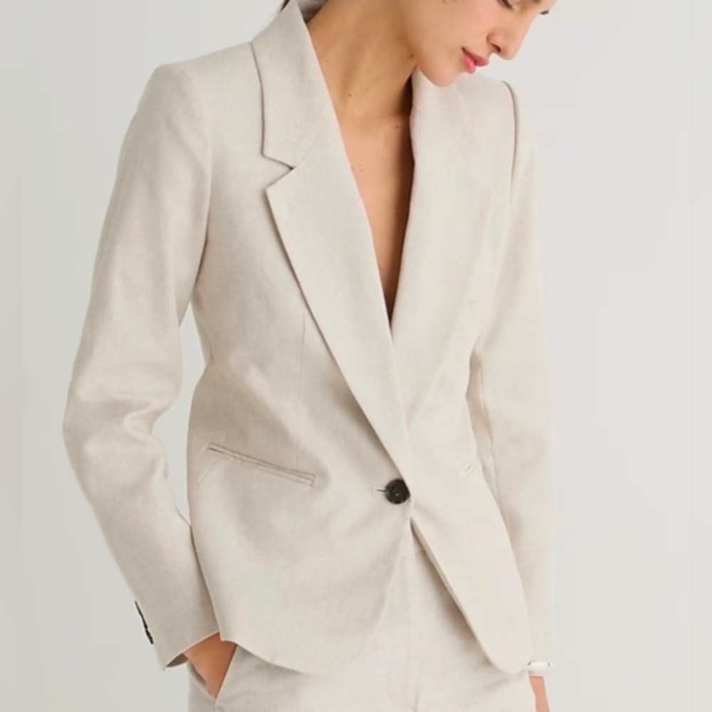 J. Crew Parke Bi Stretch Blazer Ivory White Blazer Size 10 New! - Picture 1 of 7